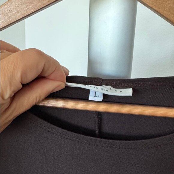 Bryn Walker Tunic Top Sz Large Brown Rayon Blend Long Sleeve Tapered Waist - Picture 4 of 10